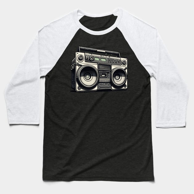 Ghettoblaster Baseball T-Shirt by pxdg